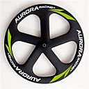 aurora 700c de carreras dropshipping 55mm ruedas de engranaje fijo de carbono 5 habló de ruedas clincher / rueda delantera