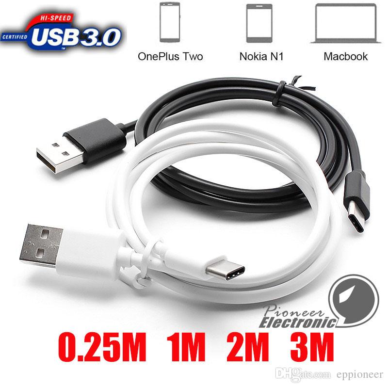 0.8ft/3ft/6ft/10ft S8 Note 8 USB Type C Cable Male Data Sync Cable Apple New Macbook 12 Inch new Nokia N1 tablet Google Chrome Pixel