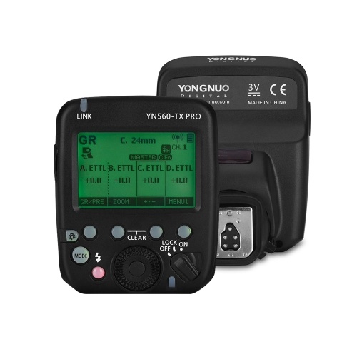 YONGNUO YN560-TX PRO 2,4G On-Camera-Blitzauslöser Speedlite Wireless Transmitter mit LCD-Bildschirm für Canon DSLR-Kamera RF602-RX Empfänger