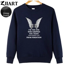 Angel wing Supernatural CASTIEL gripped you raised you from perdition Woman teenager Girl Fleece Pullover Sweatshirts ZIIART