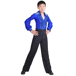 Latin Dance Pants Ruffles Boys' Training Performance Activewear Sleeveless Natural Spandex Lightinthebox