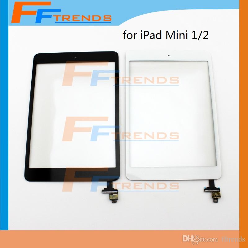 For iPad Mini 1 Mini 2 Touch Screen Digitizer Assembly with IC and Home Button Glass Touch Panel Replacement PWhite Black DH