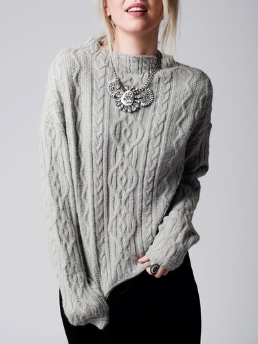 H-line Knitted Casual Knitted Long Sleeve Sweater