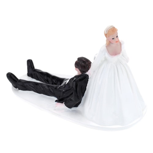 Alta calidad resina sintética novia y el novio Pastel de cumpleaños boda romántica decoración fiesta figurita Adorable regalo del arte
