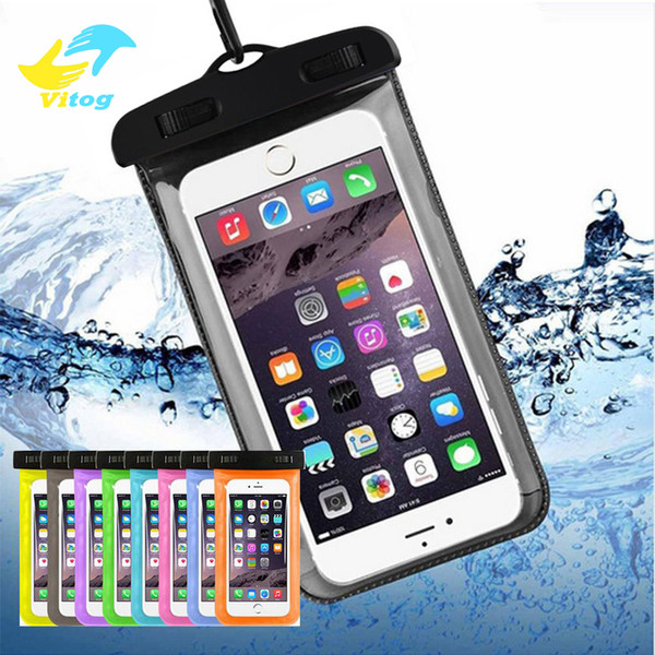 Vitog Dry Bag Waterproof case bag PVC universal Phone Bag Pouch With Compass Bags For Diving Swimming smartphones up to 5.8 inch