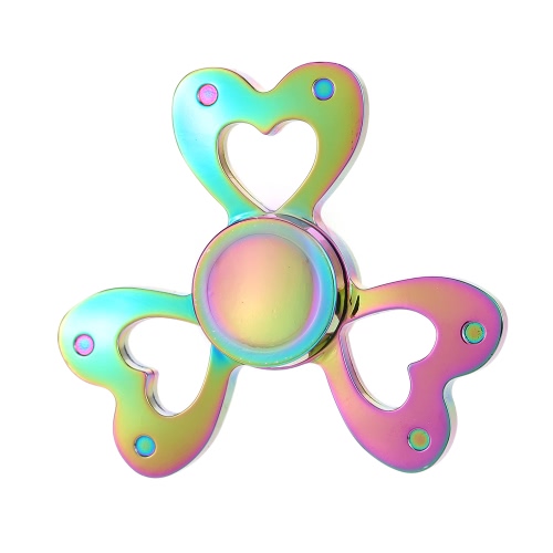 Fidget Juguetes Anti-Ansiedad Spinner 360 ° tri Triángulo mano dedo de enfoque EDC Focus Toy para niños adultos Reductor de estrés alivia ADHD Ansiedad escritorio portátil nuevo estilo de color arco iris forma de corazón