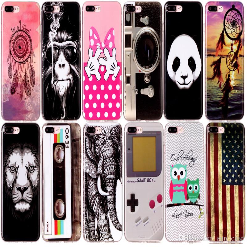 For iPhone 6S 6G 7 8 PLus X Samsung Galaxy S8 Plus Note 8 A3 A5 2017 J5 prime TPU IMD Cover Soft TPU Plastic Cellphone Cases
