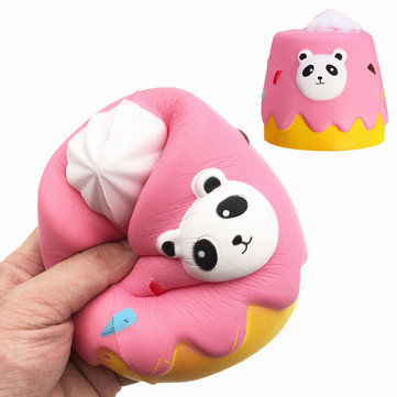 Squishy Chocolate Panda Cake Kawaii Toys