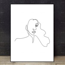 Picture Print Abstract Line Drawing Wall Art Canvas Painting for Walls Living Room Women Figure Poster Home Living Room Decor