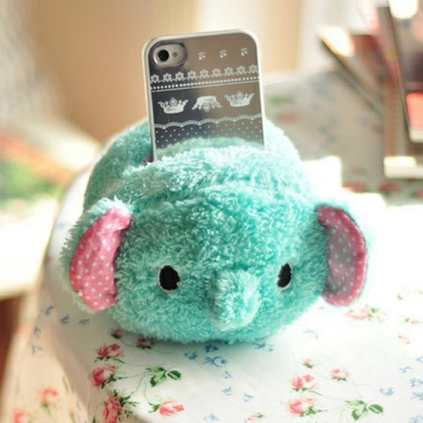 sell kawaii elephant rabbit plush phone holder cell phone seat toys fit all smart phone mount lower price e413