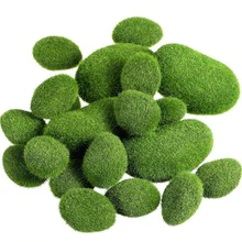 NEW 20 Pieces 2 Sizes Artificial Moss Rocks Decorative Faux Green Moss Covered Stones