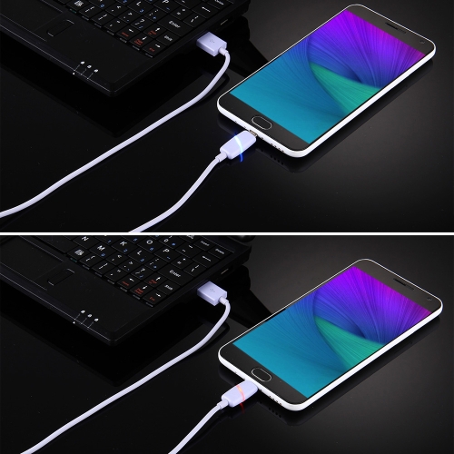 Cable de datos de luz de respiración inteligente micro USB Cable de carga de USB micro sin enredos durable para Android Samsung Nokia Sony Huawei