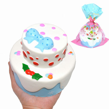 Kiibru Squishy Bowknot Snow Christmas Cake 11cm Slow Rising Original Packaging Collection Gift Toy