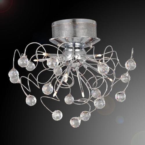 Lustre en cristal moderne avec 9-Light lampe plafond éclairage Chrome 110-120V
