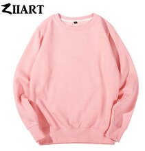 Girls Woman Fleece Sweatshirt Black Royal Blue Gray Pink Red White Yellow Solid Pure Color couple clothes ZIIART