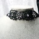 hecho a mano elegante cristal negro clásico con el collar de lolita