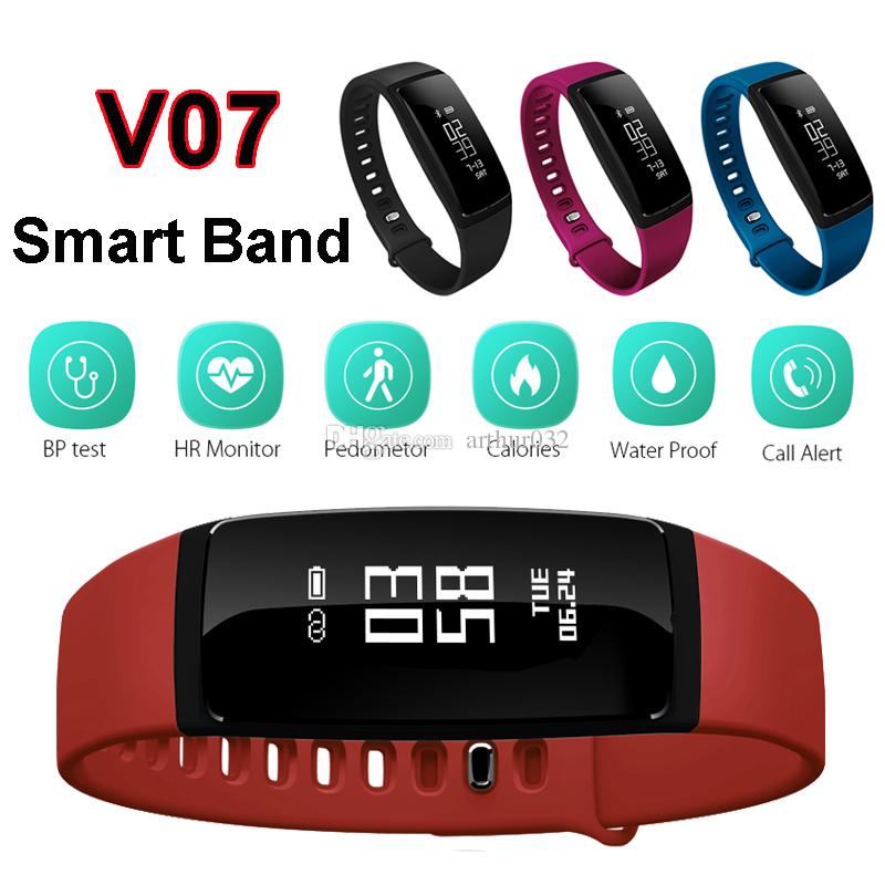 Blood Pressure SmartBand V07 Smart Band Bracelet Heart Rate Monitor Wireless Fitness Tracker Pedometer Bluetooth Wristband Watch Smartband