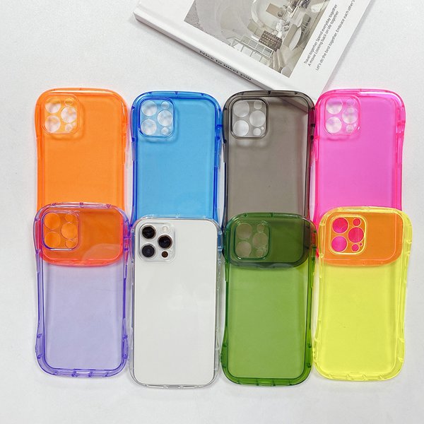 Premium Fluorescence Slim Waist Transparent Shockproof TPU Phone Cases for iPhone 12 11 Pro Max Mini XR XS X 8 7 6 Plus Huawei P20 P30 P40 Mate20 Mate30 Mate40 Nova8SE