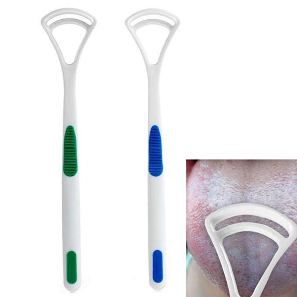 2ST Zungenreiniger Bad Breath New Hot Ausw?rtshandschaber Pinsel Silica Griff Mundhygiene Zahnpflege Reinigung