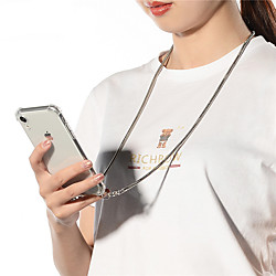 étui de téléphone pour collier de bande de ruban de chaîne en métal pour iPhone SE 2020/11/11 pro / 11 pro max / x / xs / xr / xs max / 8plus / 8 / 7plus 7 / 6plus / 6 / 6splus / 6s couverture souple