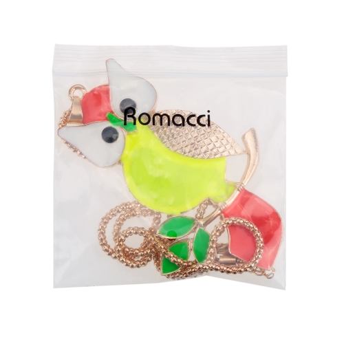 Romacci Lovely Fashion Colorful Owl Pendant Collar Chain Necklace Jewelry