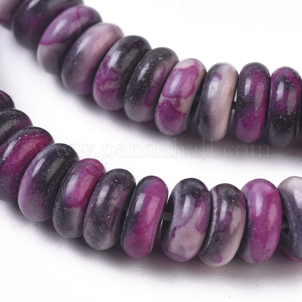 Synthetic Ore Beads Strands, Heishi Beads, Dyed, Disc/Flat Round, DeepPink, 6x3mm, Hole: 1mm; about 154pcs/Strand, 14.96