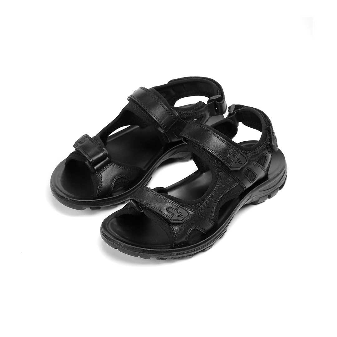 YUNCOO Men Leather Casual Sandals Breathable Non-slip Wear Resistant Outdoor Summer Beach Sandals Shoes from xiaomi youp