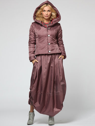 Brown Two Piece Polyester Hoodie Long Sleeve Maxi Dress