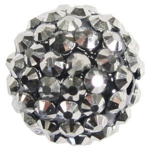 Kristall-Perlen, Ø18 mm, 5 Stück, anthrazit-irisierend