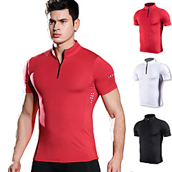 Men's Short Sleeve High Neck Compression Shirt Running Shirt Quarter Zip Tee Tshirt Base Layer Top Top Athletic Summer Thermal Warm Quick Dry Breathable Fitness Gym Workout Running Jogging Training Lightinthebox
