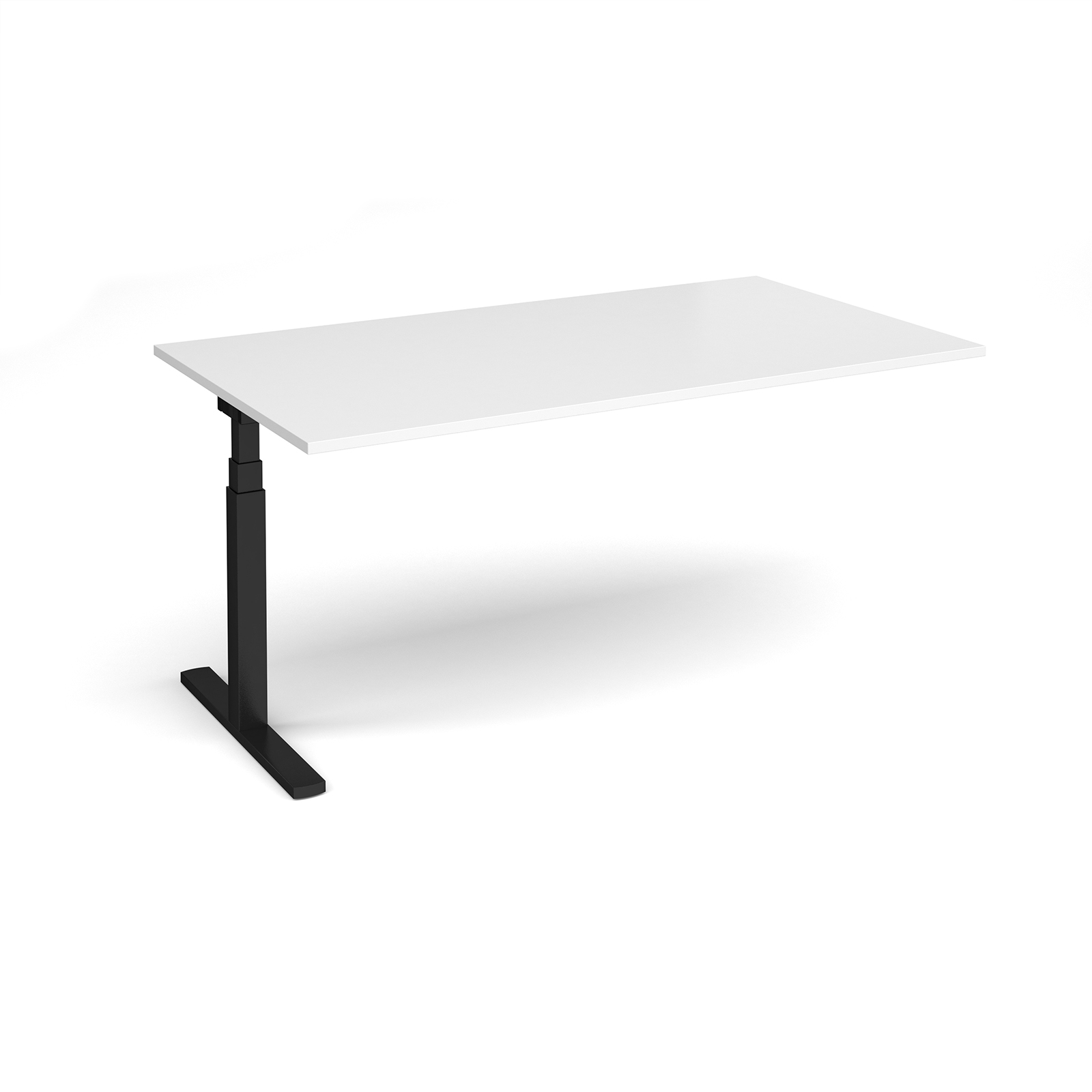 Elev8 Touch boardroom table add on unit 1800mm x 1000mm - black frame, white top
