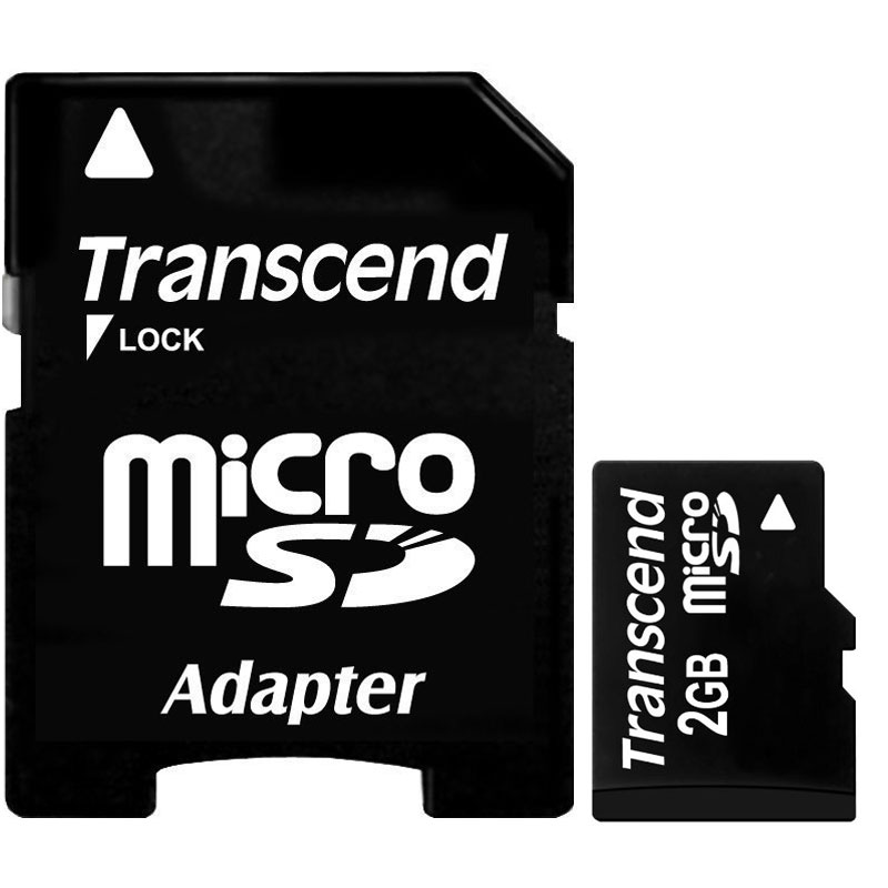 Transcend 2GB Micro SD Speicherkarte + Adapter