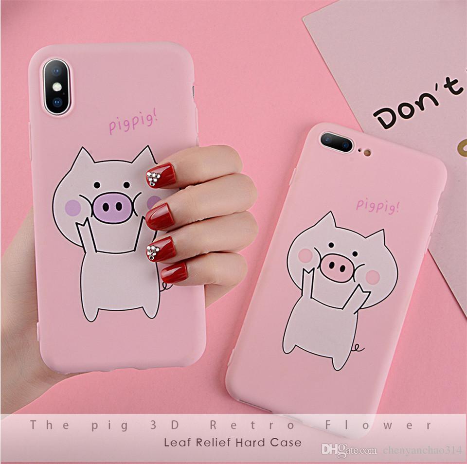 Lovebay Cartoon Pig For iPhone 6 6s 7 8 Plus X XR XS Max Phone Case Fashion Funny Soft TPU Silicon Phone Case For iPhone 8 Cover