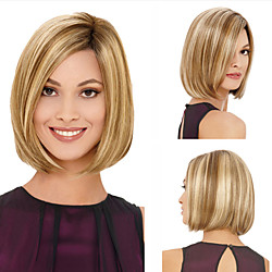 Synthetic Wig kinky Straight Bob Wig Short Blonde Synthetic Hair 11 inch Women's Blonde Lightinthebox