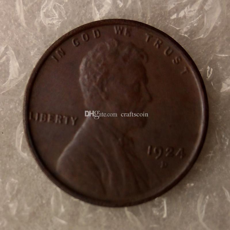 Lincoln Cents 1924D One Cents Copy Coins Retail Archaize Old Looking US Coins Copper Crafts Coins\Whole Sale Free Shipping