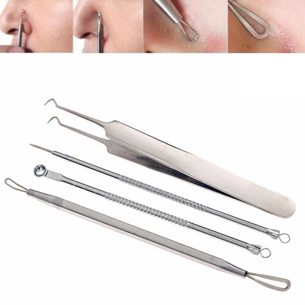 new 4pcs women stainless steel blackhead facial acne spot pimple remover extractor tool comedone for ing