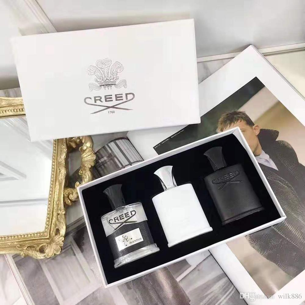 Hot sell Creed kit Silver Mountain Water Creed Aventus Perfume Kit 30ml x 3 bottle with long lasting time for Men fragrance