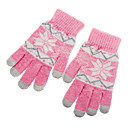 Snowflake Pattern Pink Screen Touching Gloves for iPhone, iPad and All Touch Screen Devices