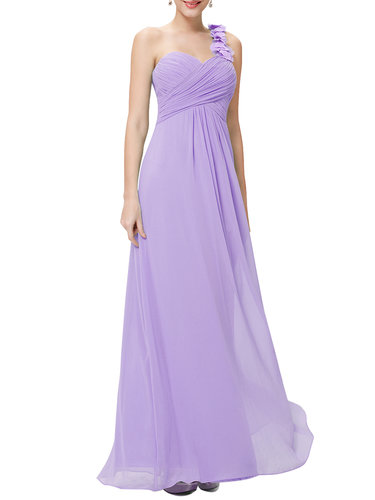 Sweetheart Elegant Ruffled One Shoulder Evening Dress