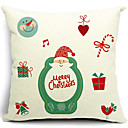 Merry Christmas Character Father Christmas Cotton/Linen Decorative Pillow Cover