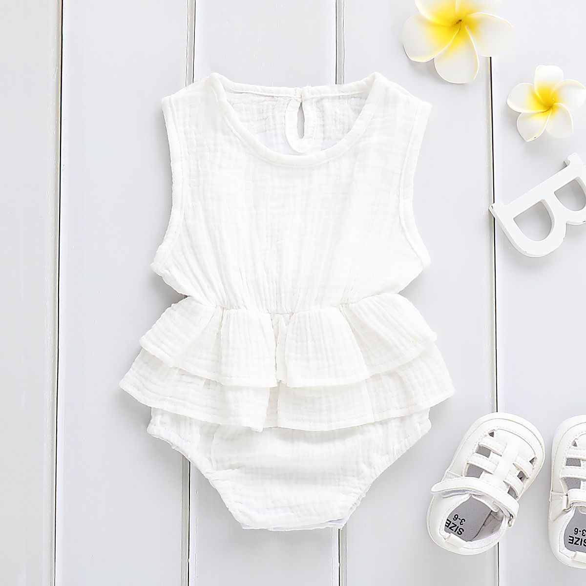 Baby / Toddler Solid Layered Ruffled Bodysuit