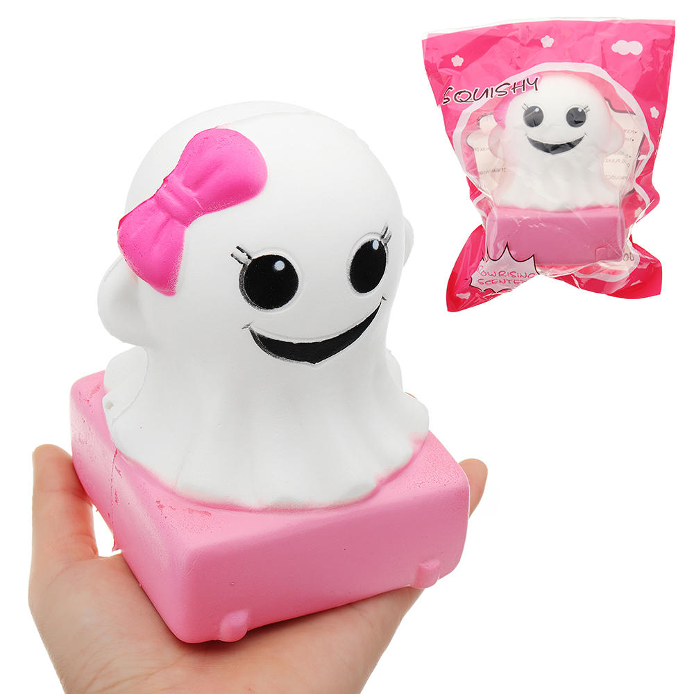 YunXin Pink Girl Ghost Doll Halloween Squishy 4*9cm Slow Rising With Packaging Collection Gift Soft Toy