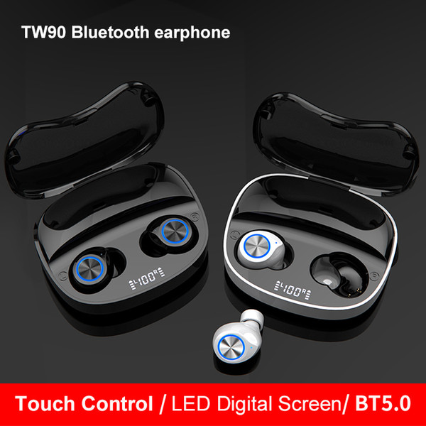 New TW90 wireless bluetooth headset high-definition digital display large-capacity binaural call cross-border custom TWS headset 5.0