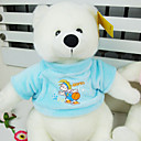 Lovely Sky Blue Dressed Plush Polar Bear Puppet Gift