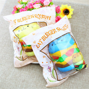 Squishy Cat Hamburger Burger 10cm Slow Rising With Packaging Collection Gift Decor Soft Toy