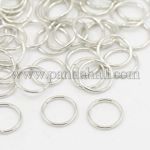 Iron JumpRings, Close but Unsoldered, Nickel Free, Platinum Color, 8mm, about 4300pcs/500g, 0.8mm thick