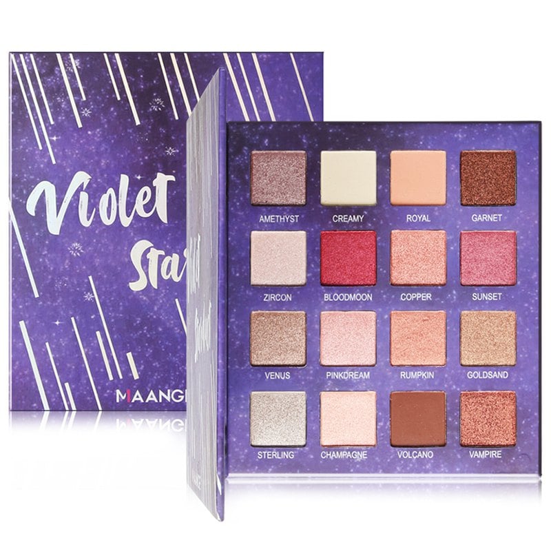 MAANGE MAG5031 Lavender Purple Series 16 Colors Eyeshadow Palette with Mirror