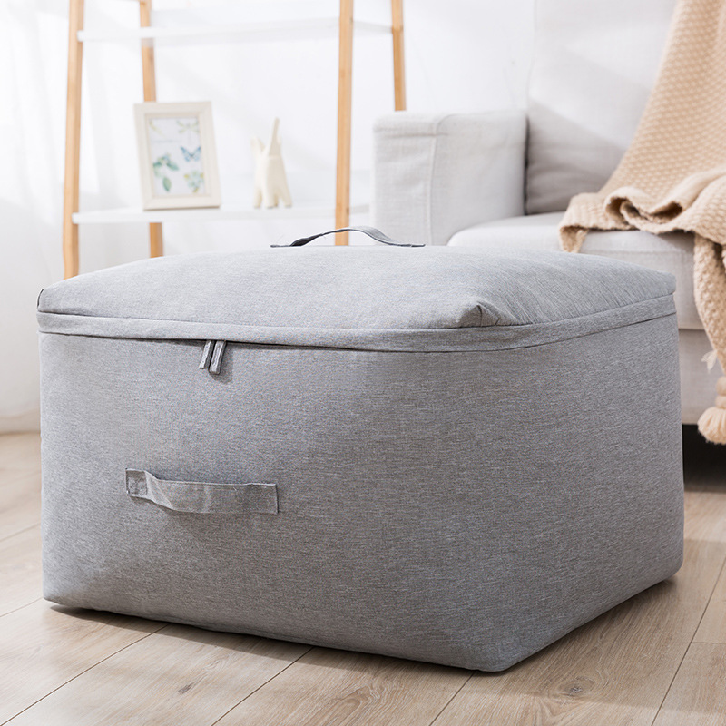 Solid Cationic Fabric Quilt Storage Bag