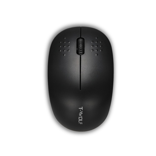 T-WOLF Q4 2.4G Drahtlose optische Office Mini-Maus 3 Tasten 1000 DPI Ergonomische Gaming-Maus für PC / Laptop Schwarz