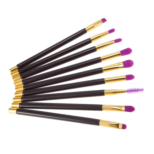 Anself Makeup Brush Set 15pcs Nylon Eyeshadow Brush Kit cosmétiques poudre Pinceaux Fondation Blush Brush avec poignée en plastique violet
